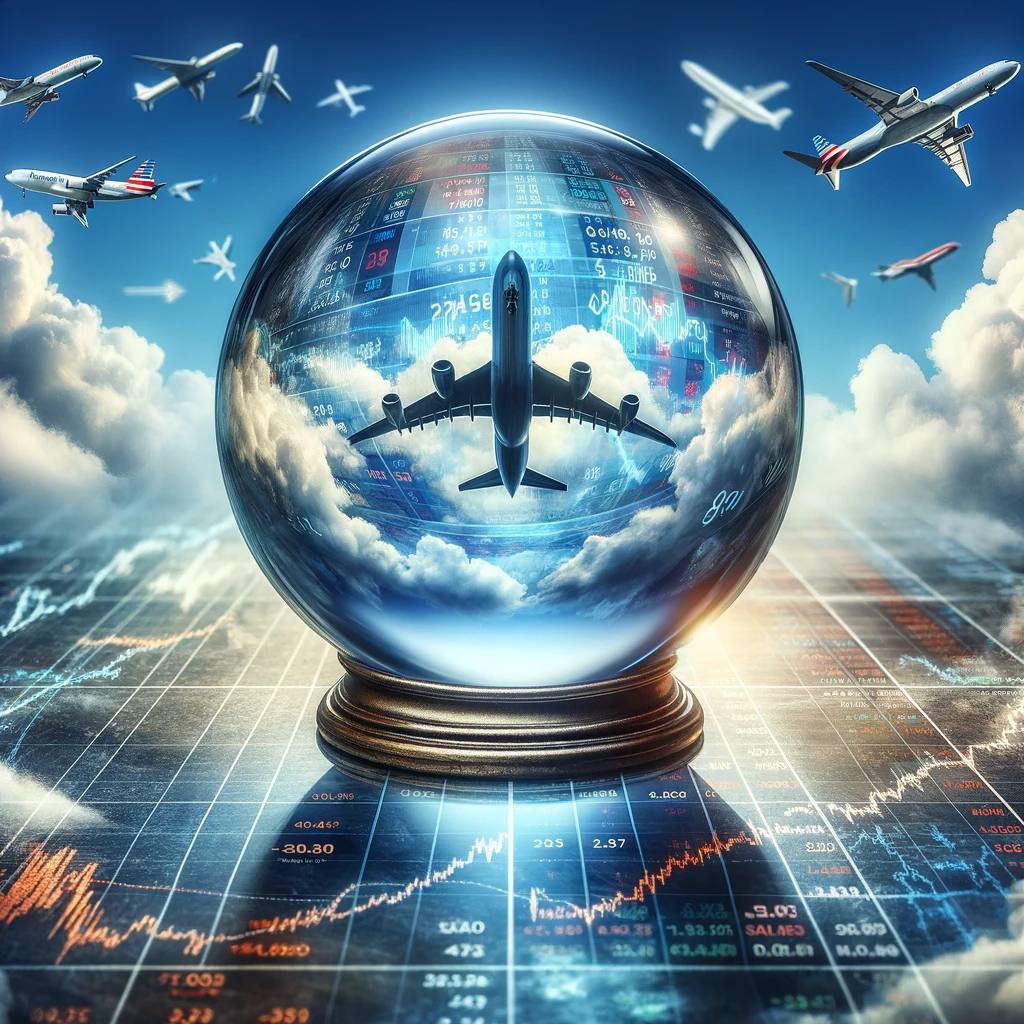 Crystal ball depicting future projections for American Airlines and the airline industry.