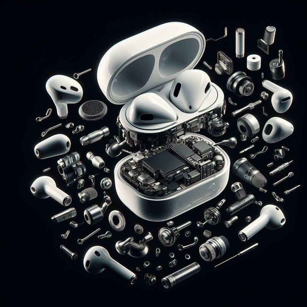 Apple Airpods depicted in an exploded view